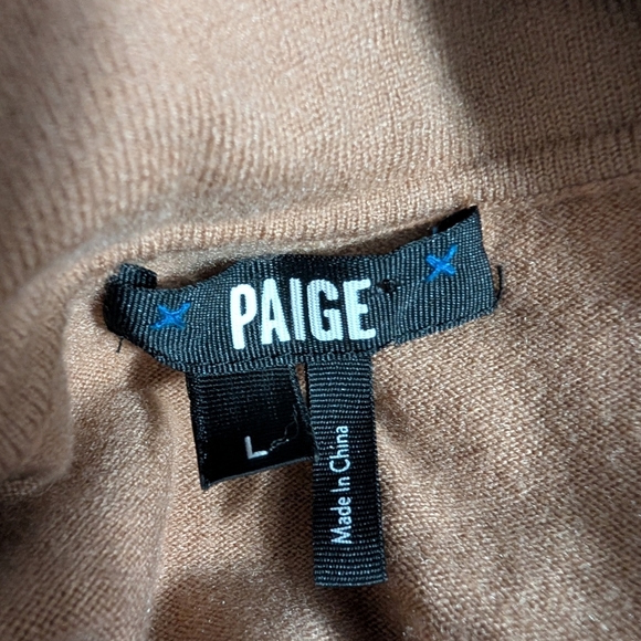 PAIGE Carmen Sweater Dress Size Large Camel Tan - Picture 13 of 15